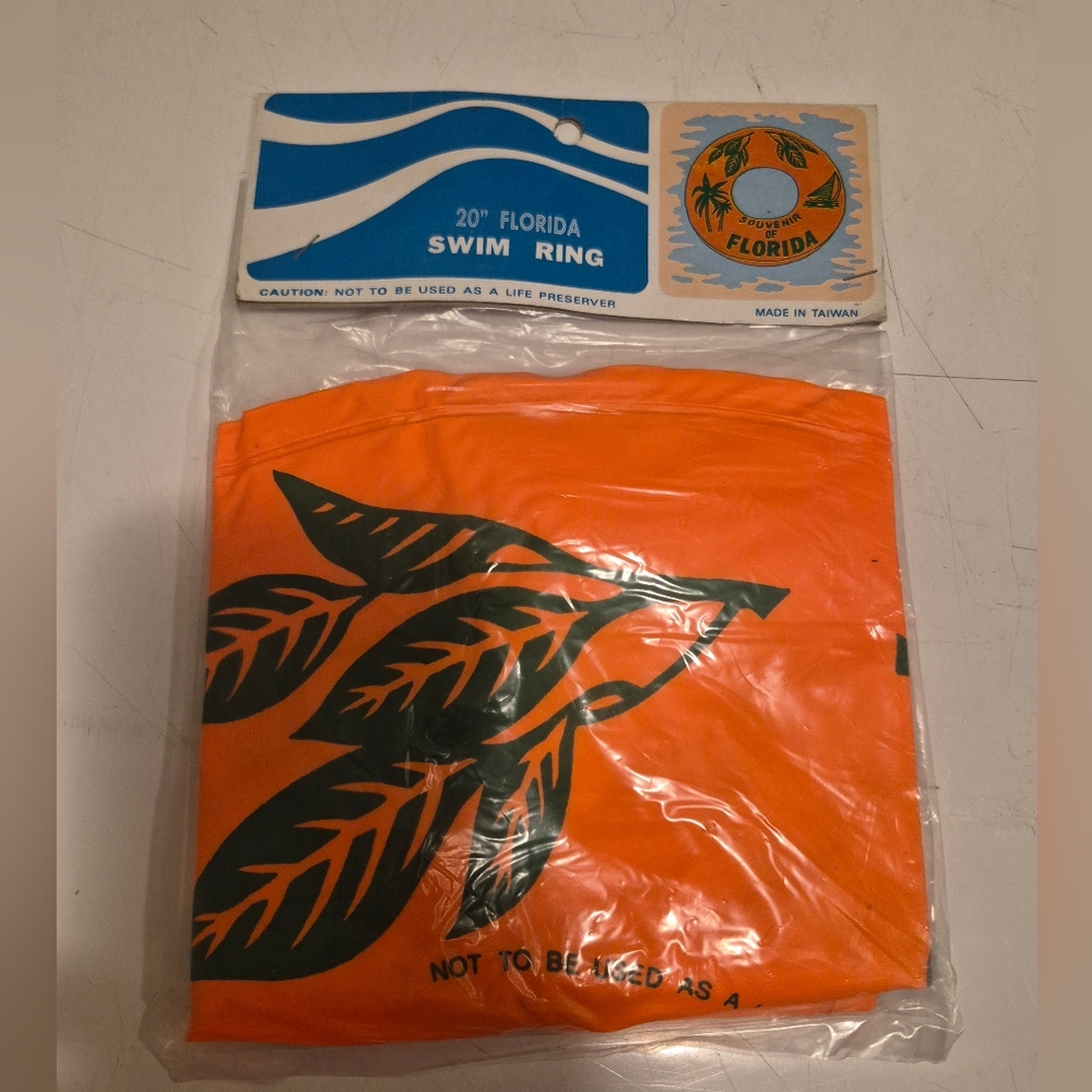 VTG Flordia Souvenir Orange Swim Ring Float